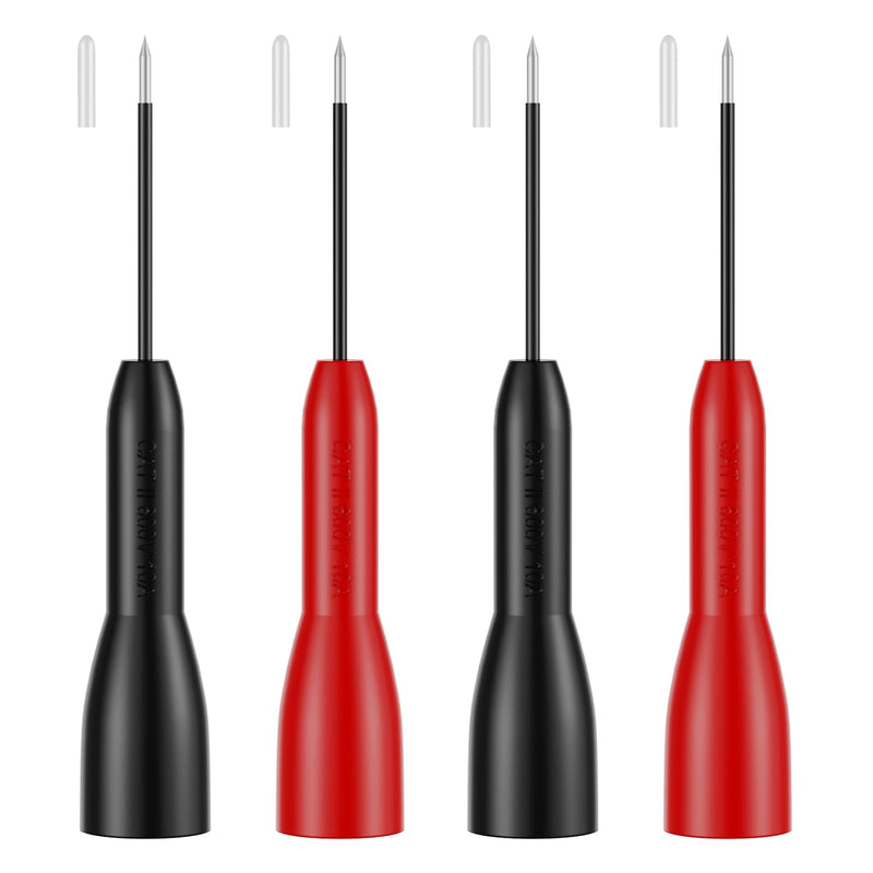 [Australia - AusPower] - 4 Pack 2mm Extended Needle Test Probes, 600v/10a Non-Destructive Multimeter Test Probe for Leads Tl71 Tl75,Multimeter Needle Probes 