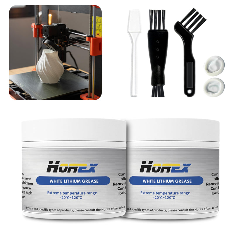 2pcs 3D Printer Lithium Grease 3.53oz Lubricant Printing Machine Lead Screw Gear Lubricating Reduce Noise Z Axis CNC Linear Rail Metal Motor Guide Track for En der V3 SE Office Home Accessories 100g