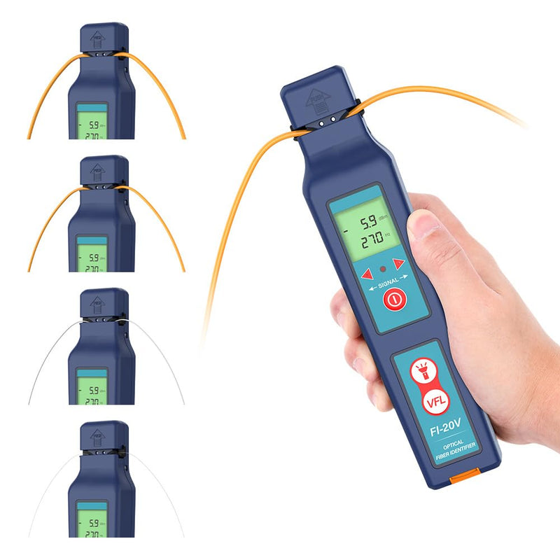 [Australia - AusPower] - Optical Fiber Identifier OFI FI-20V with VFL Light Fiber Detector Tester Traffic Identifier Suitable for 0.25/0.9/2.0/3.0mm 800nm-1700nm wavelength 