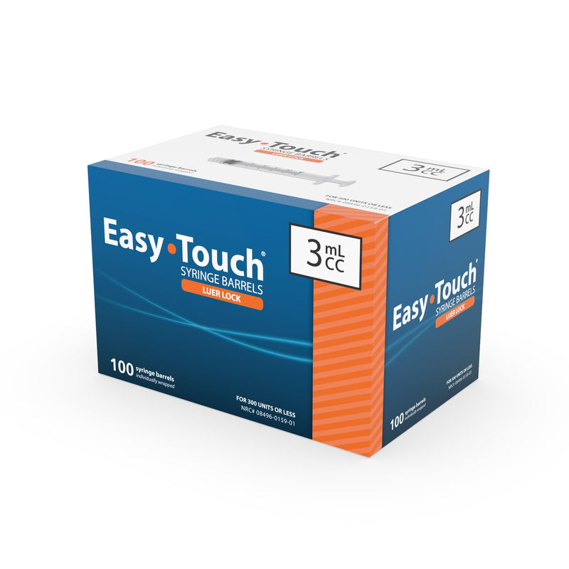 [Australia - AusPower] - Easy Touch Luer-Lock Syringe Barrel, 3ML Syringe, Pack of 100 
