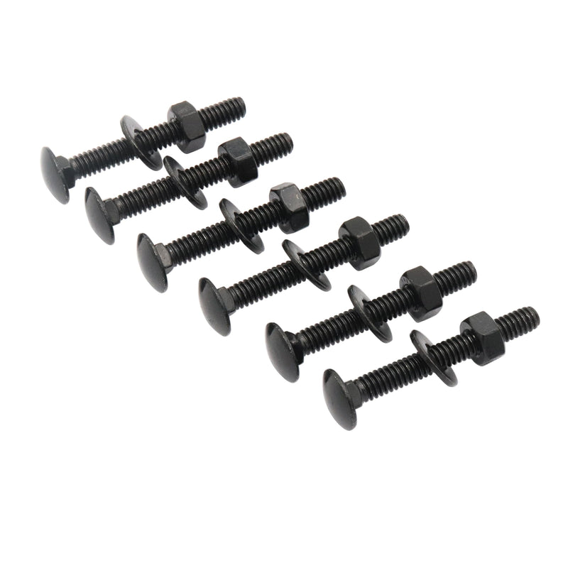 [Australia - AusPower] - 20 Sets Carriage Bolts Screws, (1/4-20 x 2) Round Head, Square Neck, with (Hex Nuts & Flat Washers), 304 Stainless Steel, Galvanizing (Black) (1/4-20 x 2") 
