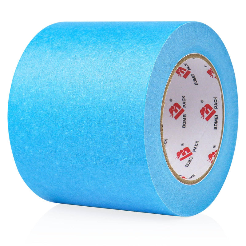 [Australia - AusPower] - BOMEI PACK 4'' Blue Painters Tape, 3D Printing Tape 4 Inches x 55 Yards for Laser Cutting, 21-Day Clean Removal Wide Masking Tape 4in x 55yards 