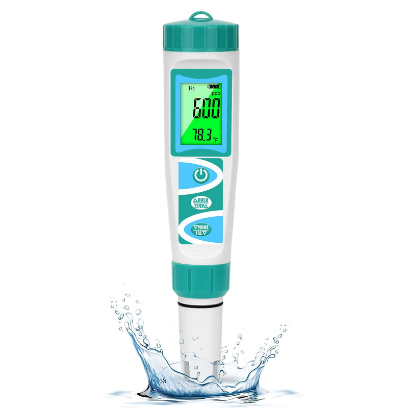 [Australia - AusPower] - pH H2 Tester for Hydrogen Water Bottle TDS ORP Meter for Testing Drinking Water PPM EC Meter for Water Hydroponics 6 in 1 pH H2 ORP TDS EC Temp Meter for Pool, Kombucha, Brewing 6 in 1 tester 