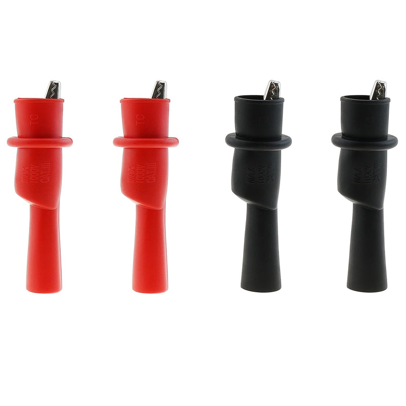 [Australia - AusPower] - 4PCS 10A 1000V Multimeter Push On Insulated Alligator Clips Multi Testers for Electrical Testing 