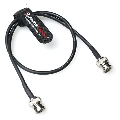 Alvin's Cables 12G SDI Cable Flexible, BNC Male to Male for RED Komodo| Atomos Monitor 75 Ohm Shielded Cable for 4K Video Camera 50cm|19in Straight 50cm/19.7in Black