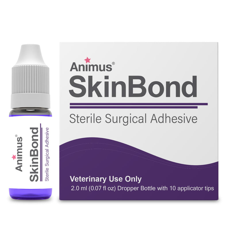 [Australia - AusPower] - Animus SkinBond Animal Skin Glue | Quick-Setting Surgical Glue | Fast-Acting Bleeding Control & Wound Closure | Flexible & Waterproof Wound Sealer | 2ml & 10 Applications - Made in The USA 