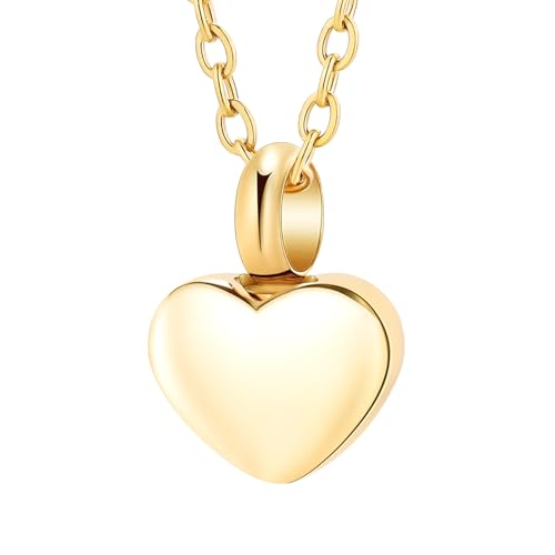 Mini Heart Cremation Urn Necklace for Ashes for Women Men Cremation Locket Jewelry with Keepsake Urn Memorial Ash Jewelry