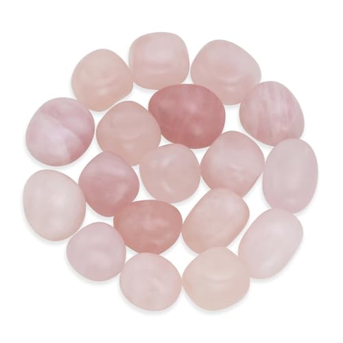 Rose Quartz Crystals Stone, Polished Stones & Rocks, Natural Healing Crystals for Chakra Balancing, Meditation, Spiritual Decor, Tumbled Stones for Energy, Reiki,Gifts (0.5LB) Rose