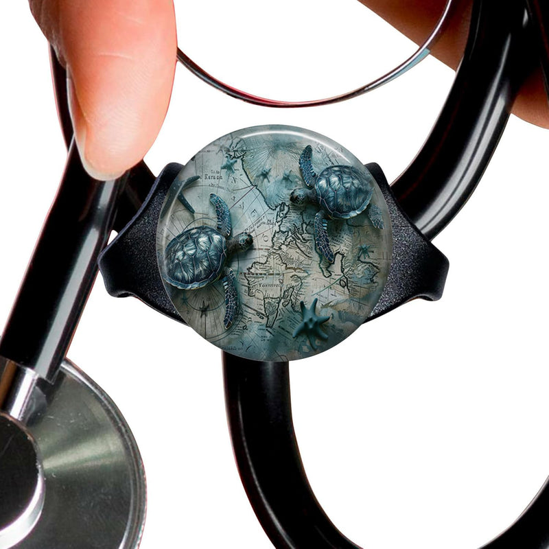 [Australia - AusPower] - Turtles on The map StethoscopeTag Personalized,Nurse Doctor StethoscopeID Tag Customized, Medical StethoscopeName Tag,Ideal for Anyone That uses a Stethoscope, Nursing Students,etc. 