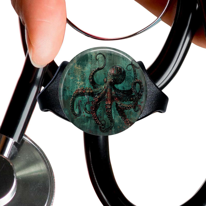 [Australia - AusPower] - Zenithstar Dark octopus StethoscopeTag Personalized,Nurse Doctor StethoscopeID Tag Customized, Medical StethoscopeName Tag,Ideal for Anyone That uses a Stethoscope, Nursing Students,etc. 