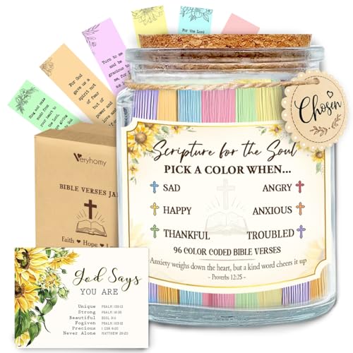 Bible Verse Jar, Religious Christian Gifts For Women Men - Read Me When Prayer Jar with Scriptures - Birthday Gifts for Mother Sisters Besties, Inspirational Presents For Moms