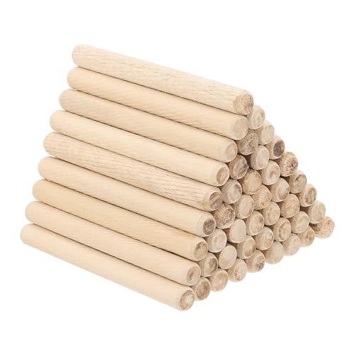 PATIKIL 3/8 x 4 inch fluted wood dowel pins, 90-pack beveled groove rods for furniture and crafts