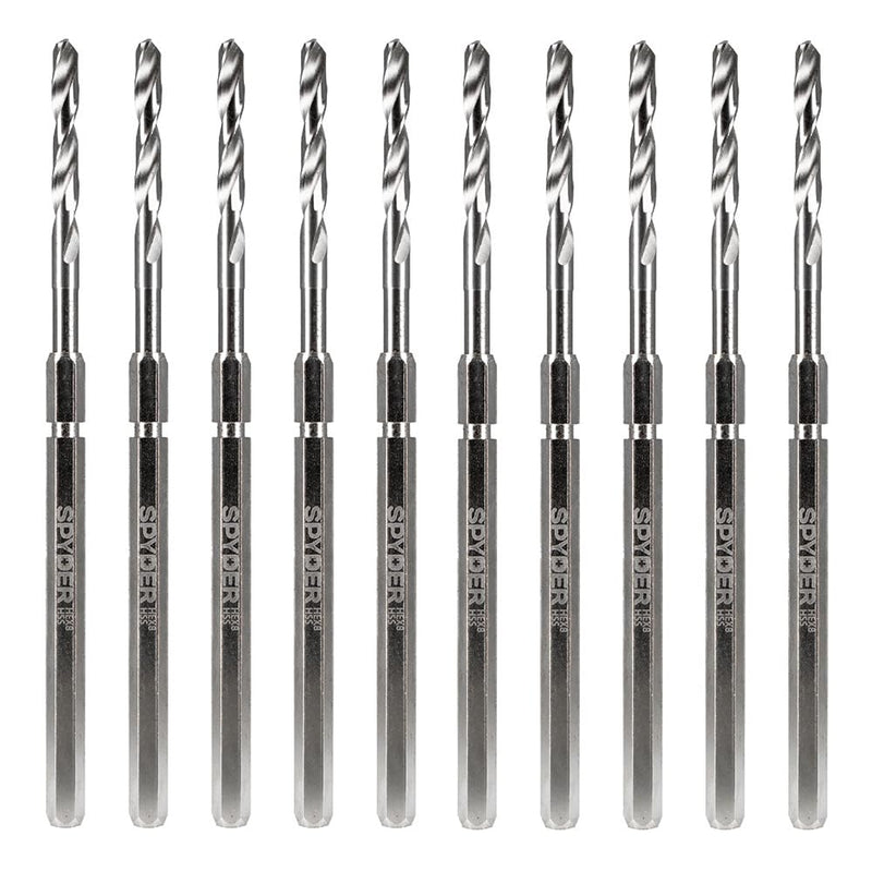 Spyder Hex8 3/8-inch HSS Quick Change Hole Saw Arbor Pilot Bit for Wood and Metal, Compatible with Rapid Core Eject, 10-Pack 3/8-inch - 10-Pack