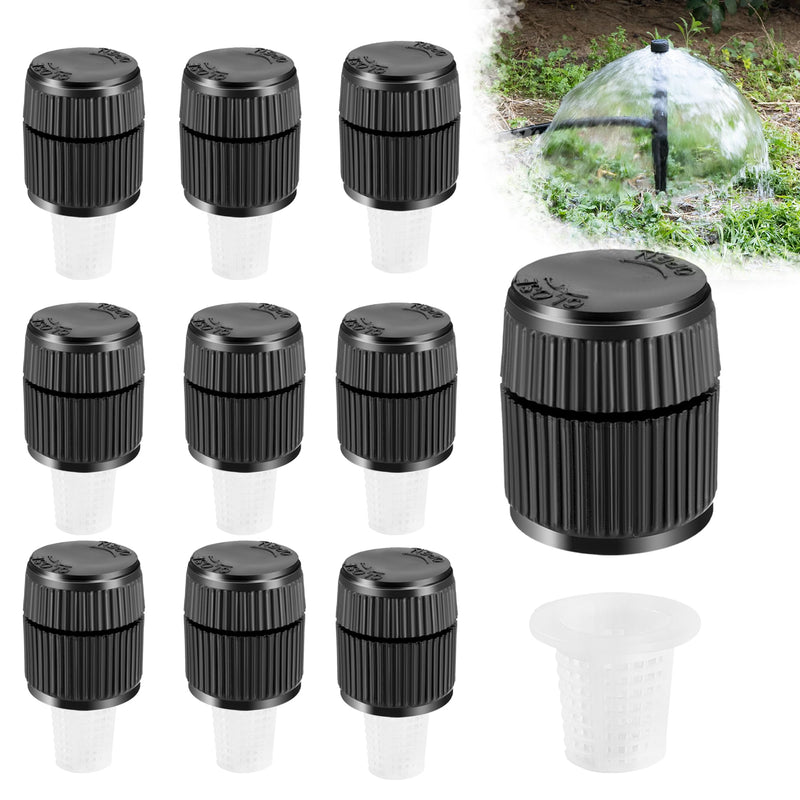 [Australia - AusPower] - 10 Pack Sprinkler Bubbler Heads Adjustable Water Flow Mushroom Irrigation Bubbler Head for 1/2 inch Male Thread,Drip Irrigation Spray Emitters Heads for Tree,Shrubs,Garden Watering System 10PCS Bubbler Head 