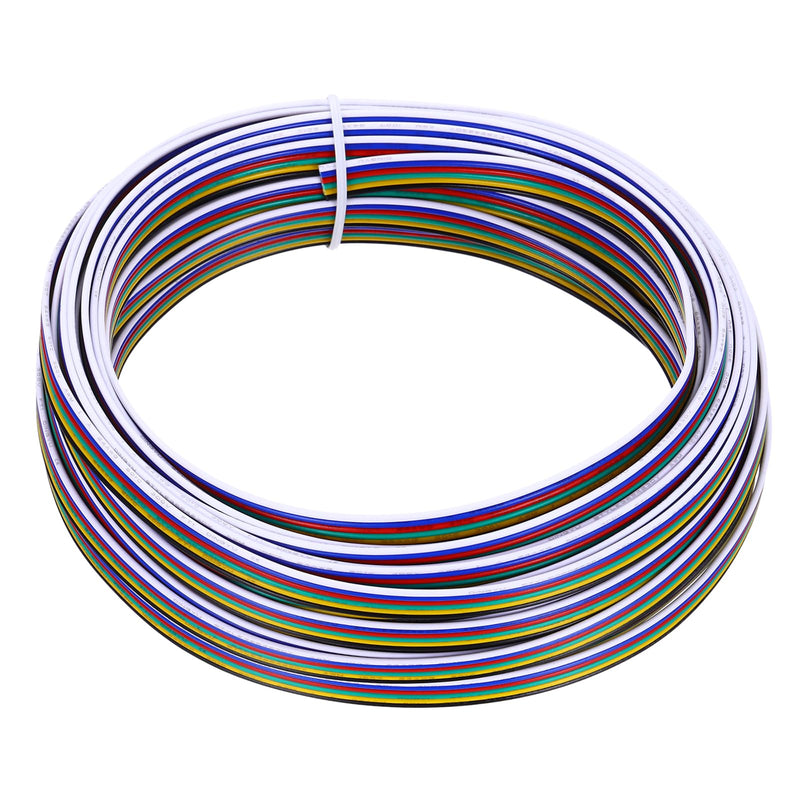 [Australia - AusPower] - MECCANIXITY 24 Gauge 6 Conductor Electrical Wire Tinned Copper Cable 39FT Flexible Stranded Hook-up Wire for LED Strips Lamps Residential Wiring Car Circuit 39FT,24AWG 