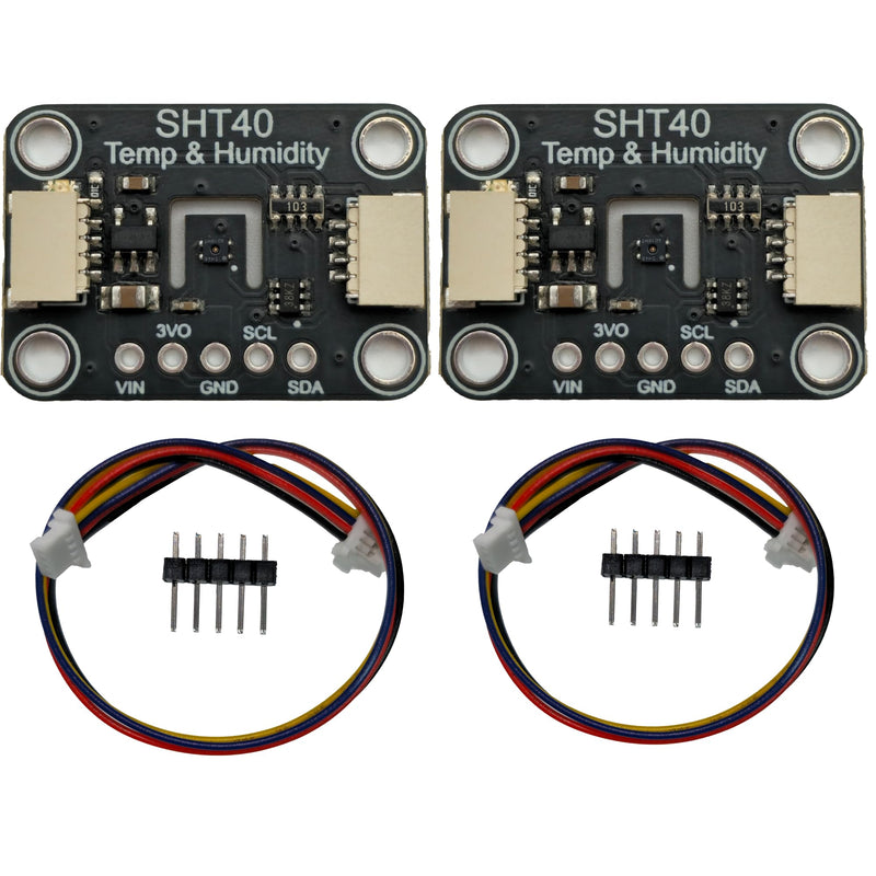 [Australia - AusPower] - 2PCS SHT40 Temperature Humidity Sensor Module, I2C, ±0.2℃ Precision, Temp/RH, Breakout Board for Arduino ESP32 2 