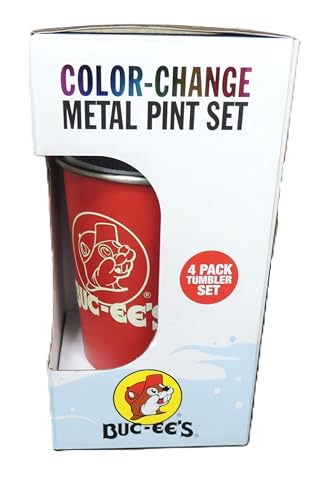 Buc-ee's Color Changing Pint Tumblers Stainless Steel Metal 4 Different Cup Tumbler BPA Free