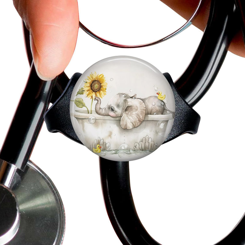 [Australia - AusPower] - Cute Elephant StethoscopeTag Personalized,Nurse Doctor StethoscopeID Tag Customized, Medical StethoscopeName Tag,Ideal for Anyone That uses a Stethoscope, Nursing Students,etc. 