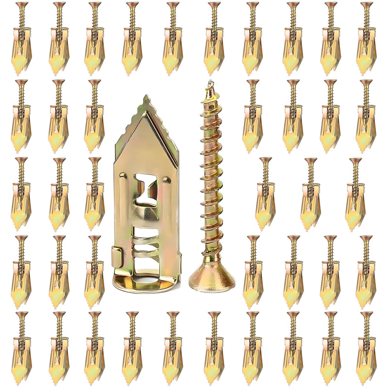 [Australia - AusPower] - 80 Pcs Metal Expansion Bolt for Drywall,Upgrade The Drywall Anchors,No Drill or Holes in Wall,Easy to Install and Widely Applied,40 Sheetrock Anchors & 40 Self Tapping Screws 