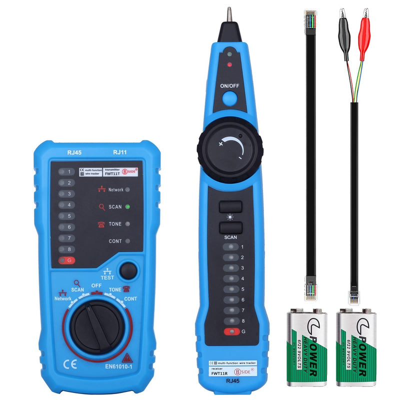 [Australia - AusPower] - Network Cable Tester, Multifunction Digital Signal Cable Toner, Cat5 Cat6 Ethernet LAN Network Wire Tracer with Probe Tone, RJ11 RJ45 Telephone Line Tester for Line Continuity Metal Wire Detector 