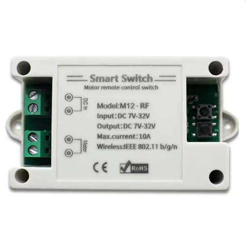 WiFi Smart Switch, DC 7-32V, 10A, Forward-Reverse Control for Linear Drive, eWeLink App Compatible, Alexa Integration