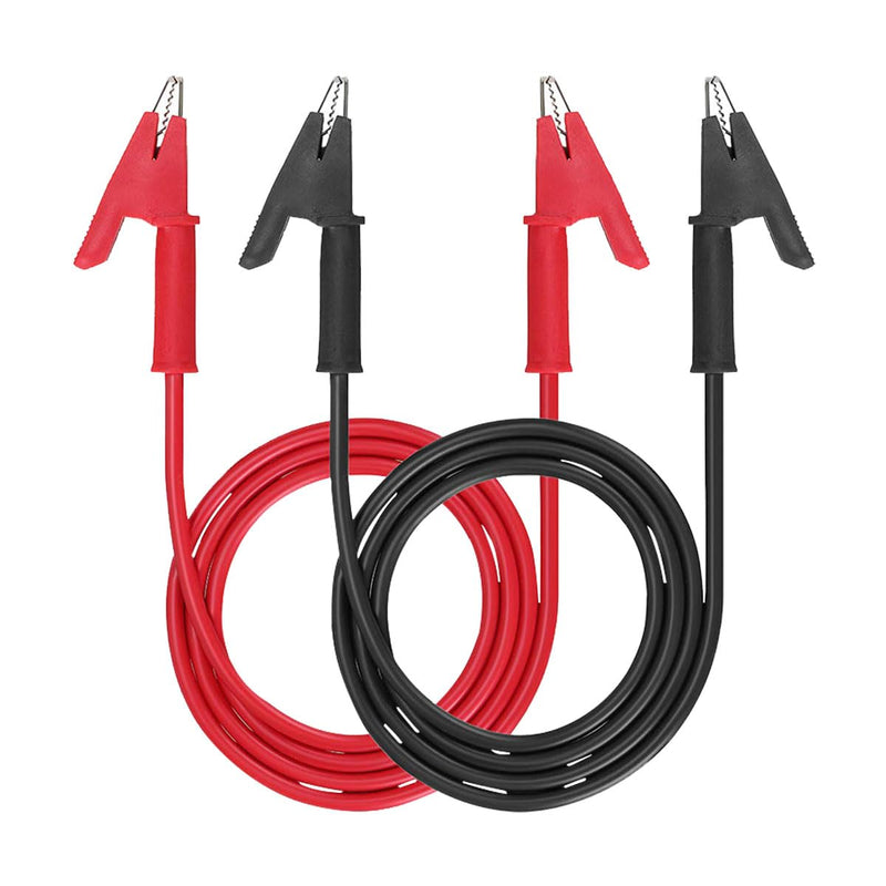 [Australia - AusPower] - 2PCS 14 AWG Double-Ended Alligator Clip Test Leads, 3.3ft/1m Crocodile Wire Cable Jumper Wire with Protective Insulated Clips, Heavy Duty Flexible Copper Cable Clamp for Electrical Testing 