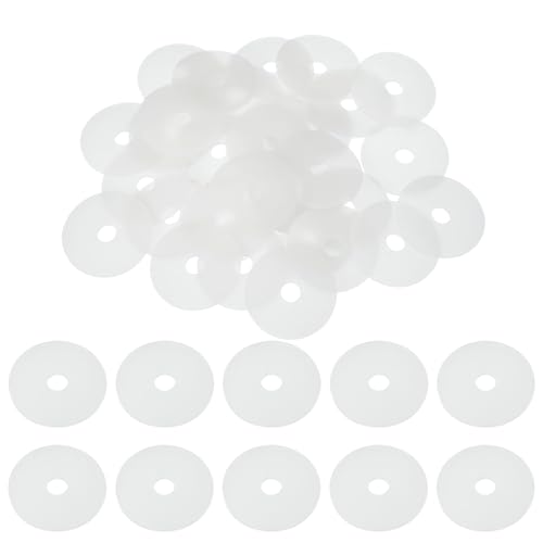 uxcell M8 silicone flat washers, white 8mm ID x 40mm OD x 2mm thick, stacked sealing gasket rings
