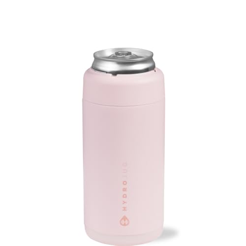 HydroJug Slim Can Cooler 12 oz, Stainless Steel Can Holder, Pink Sand Slim 12 Ounce Can