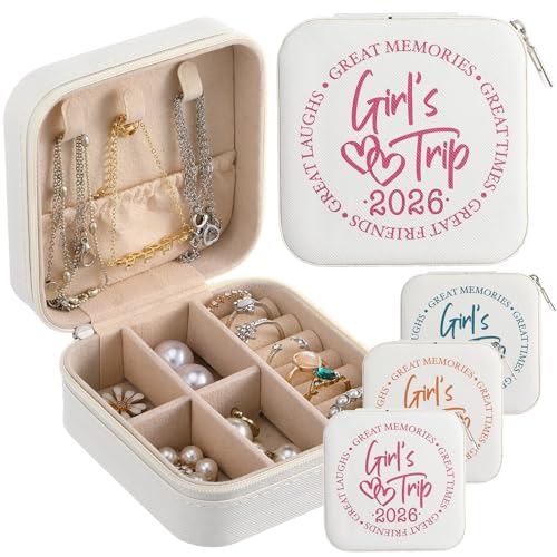 6 Pcs Girls Trip Jewelry Organizer White