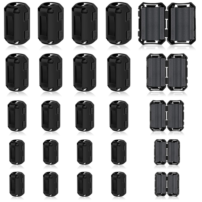 [Australia - AusPower] - 25Pcs Ferrite Chokes Ferrite Beads Snap on RFI EMI Noise Suppressor Cable Clip for 3.5mm 5mm 7mm 9mm 13mm Diameter Cable 