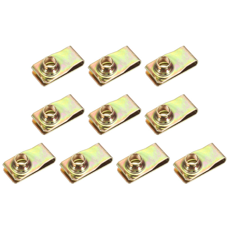 [Australia - AusPower] - PATIKIL U-Style Clip-On Nut, 10 Pack M8-1.25 Regular Extruded U-Nut U-Type Fasteners Hardware Nuts for Automotive Metal Cars Motorcycles, Yellow 