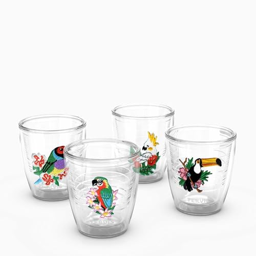 Tervis 12oz Tritan Tumbler | Birds of the Tropics Collection 12oz Tumbler, Set of4 Clear