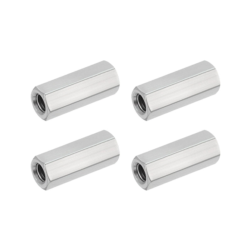[Australia - AusPower] - Hex Coupling Nuts, M8 x 1.25-Pitch UNC 30mm/1.18" Length, 4 Pack 304 Stainless Steel Rod Coupling Nut for Threaded Rods & Studs M8-1.25 x 30mm 
