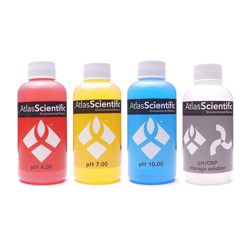 [Australia - AusPower] - Atlas Scientific 4.00, 7.00, 10.00 & pH Storage/Calibration Solution 125ml - 4oz (4 Pack) 