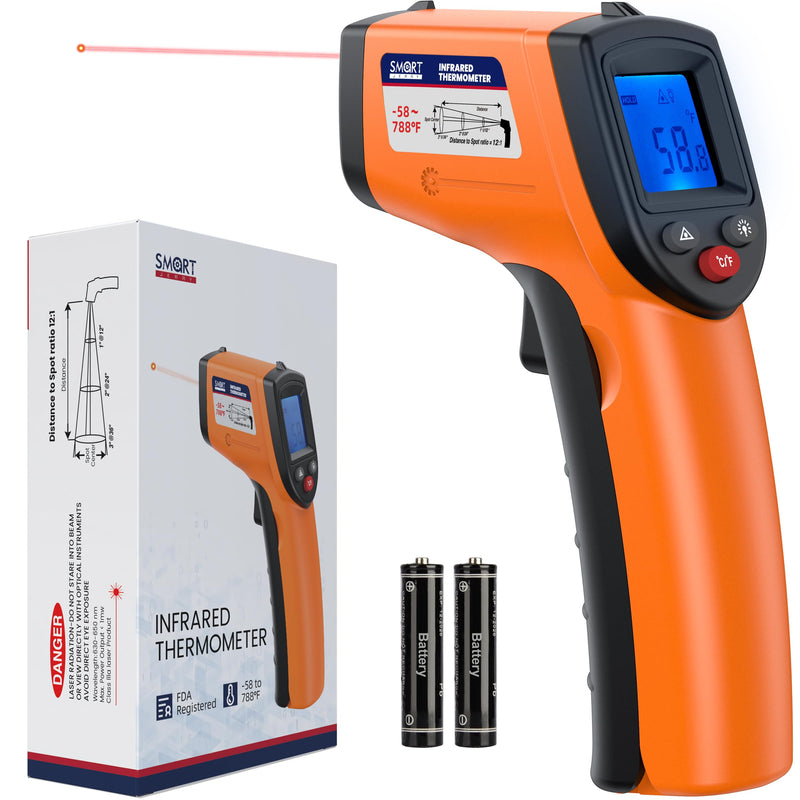 [Australia - AusPower] - SMART JERRY - Infrared Thermometer Gun | Non-Contact Digital Temperature Gun with -58°F to 788°F Range for Cooking, HVAC | Industrial & Home Use | Instant-Read with Backlit Display 