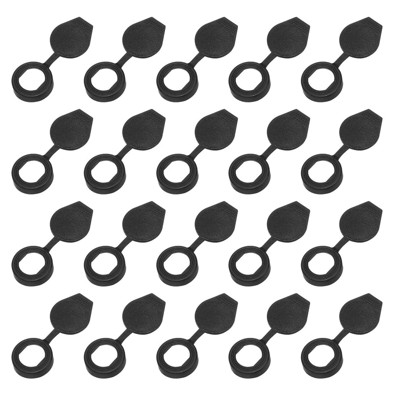 [Australia - AusPower] - PATIKIL Door Lock Dust Cover, 20Pcs 21mm Panel Cam Lock Dust Cover Plastic Waterproof Caps for Cam Lock Switch Cabinet Power Cabinet Control Distribution Cabinet, Black 