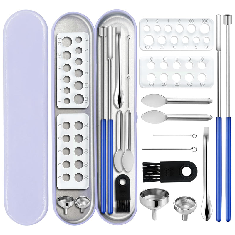 [Australia - AusPower] - Capsules Filling Machine Tray Kit - 12Pcs Powder Tamper Capsule Holder Filler Maker Tool - Empty Gel Lab Scoops Tiny Spatula Micro Spoon Funnel Quick Fill Tools Size #000 00 0 1 2 3 