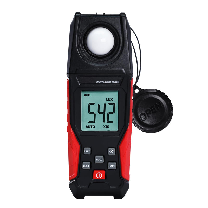 [Australia - AusPower] - Light Meter Digital Illuminance Light Lux Meter Handheld with Large LCD Display, Data Hold, Backlight, Max Reading 0.1 to 200,000 LUX Fast Response High Accuracy for Indoor & Outdoor Light Measurement 