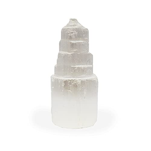 Selenite Tower / 4'' Tall / 1pc / Crystals and Healing Stones, Spiritual Gifts, Reiki, Chakra, Yoga, Meditation Accessories/Torre de Selenita