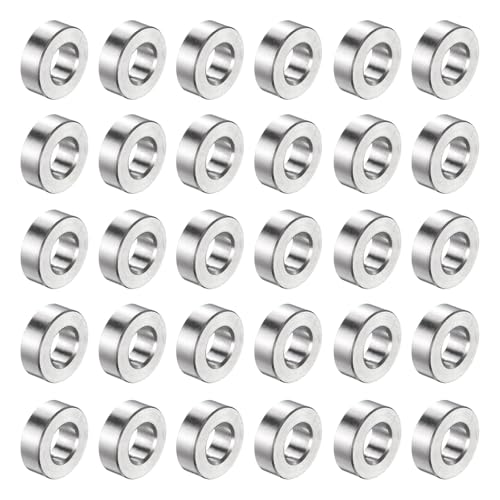 uxcell stainless steel round spacers, 3/8-inch bore x 3/4-inch OD x 5/16-inch length, 50-piece set