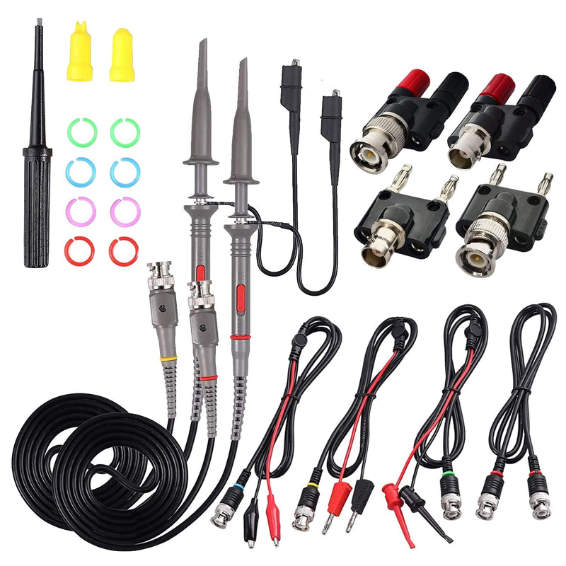 [Australia - AusPower] - Universal Oscilloscope Probe with Accessories Kit 100MHz Oscilloscope Clip Probes with BNC to Minigrabber Test Lead Kit 100 MHz Oscilloscope Clip big 