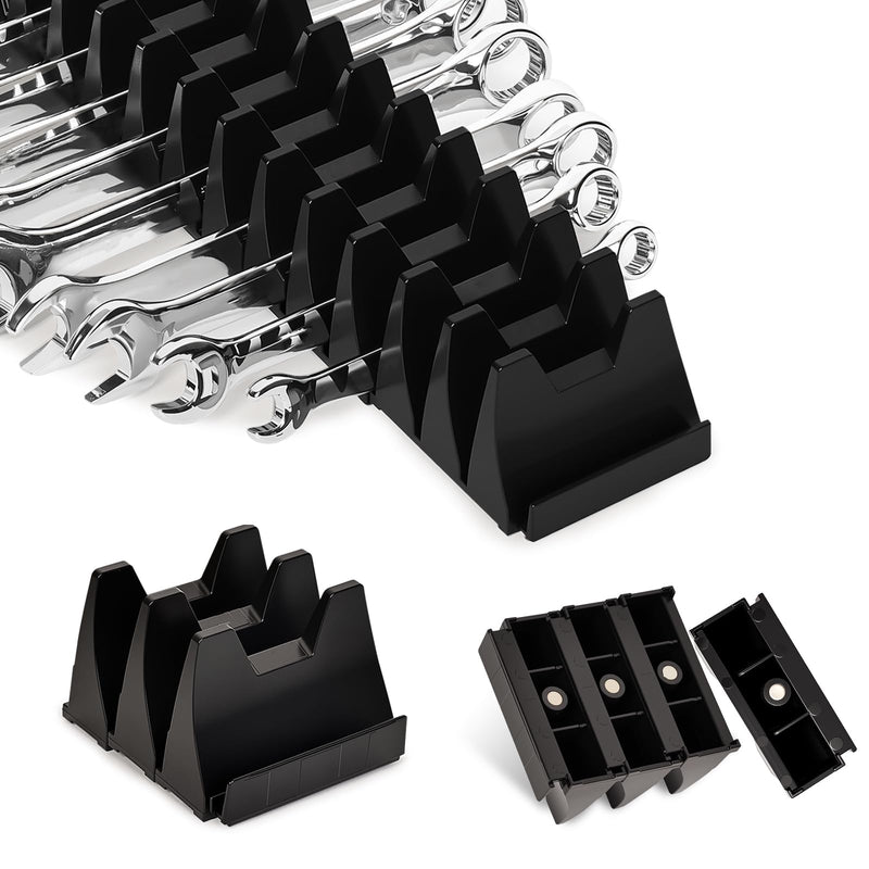 84 pcs Magnetic Modular Wrench Organizer Wrench Holder - Wrenchs Tool Organizers for Tool Drawer Storage, Wrenchs Rack with Metric SAE Labels, Tool Storage Set Holder Festival Mechanics pcs 84 PCS