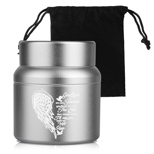 Small Urns for Human Ashes Cremational Keepsake, 2.2 Inches High Silver 1 Pack Silver