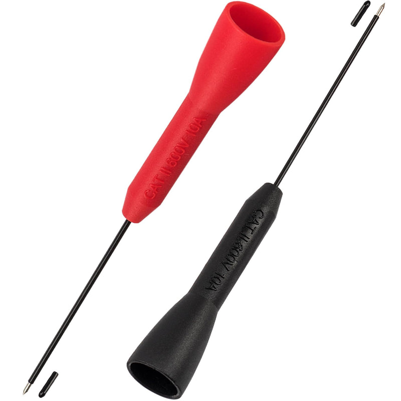 [Australia - AusPower] - 2 Pack Multimeter Test Probes, 2mm Needle Non-Destructive 600V/10A Multimeter Probes, Insulated Electrical Leads for Leads tl71 tl75- Black & Red Black & Red,2pcs 