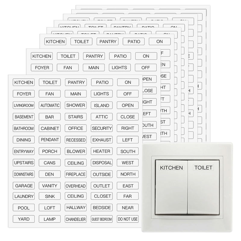 650 PCS Light Switch Labels,Transparent Switches Identification Stickers Label for Home Office