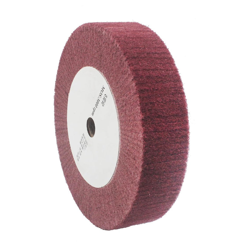 [Australia - AusPower] - 8'' X 2'' Extra Thick Non-Woven Polishing Wheels 320 Grit Nylon Wire Drawing Abrasive Buffing Flap Wheels for Die/Bench Grinder (Red) 
