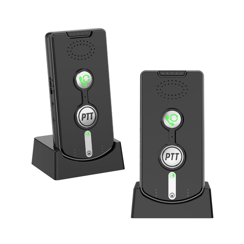 [Australia - AusPower] - Intercoms Wireless for Home, Room to Room Intercom System with Charging Base, Push to Talk, Long Range, Clear Loud Sound, Two Way Intercom for Home Office black 