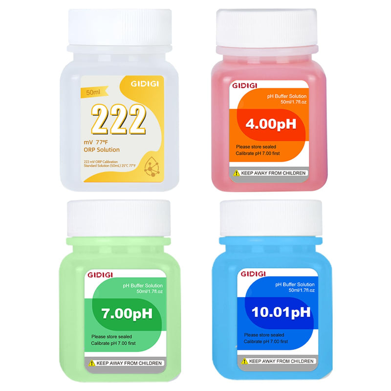 [Australia - AusPower] - pH ORP Meter Calibration Buffer Solution Kit, Includes pH 4.00, 7.00 and pH 10.01 Solution,ORP 222mV Calibration Solution pH ORP Calibration Buffer 