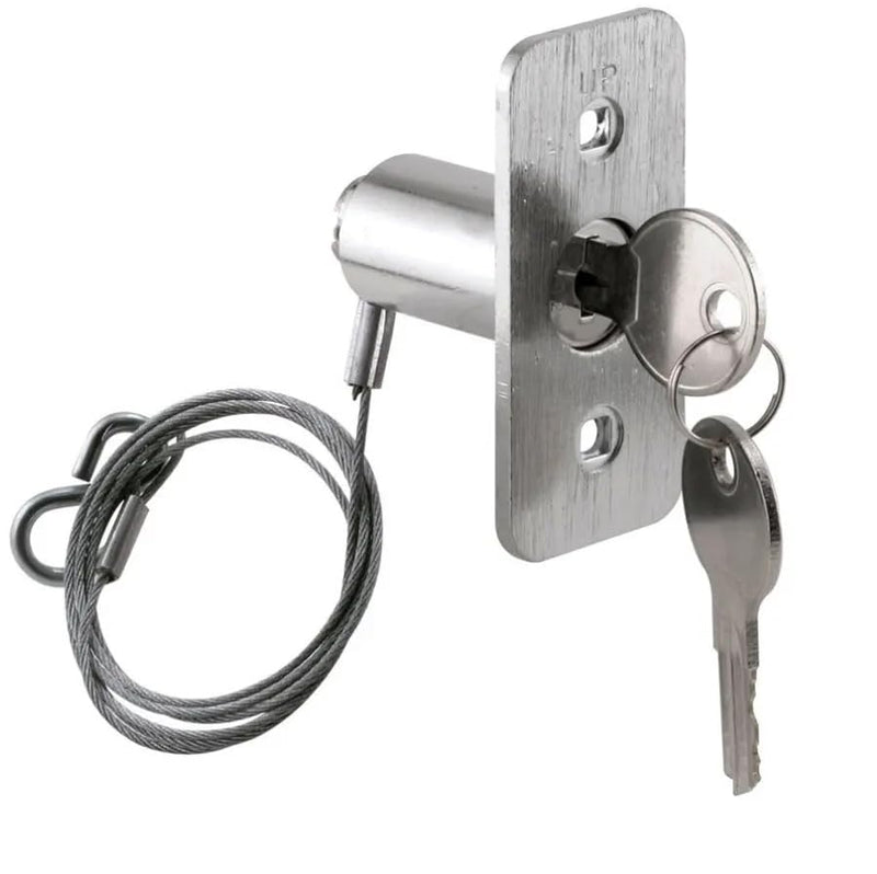 [Australia - AusPower] - Garage Door Emergency Release Lock Kit, Steel Cable Lock with Keys, 2.44 x 1.06 inches 