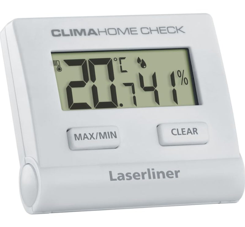 Laserliner ClimaHome-Check Humidity and Temperature Data Logger | Temperature & humidity measuring device, min/max memory, indoor climate control, for apartments, offices, basements ClimaHome-Check (sustainable)
